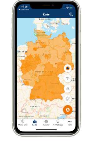Warn-App NINA, Karte
