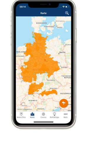 Warn-App NINA, Karte Unwetter
