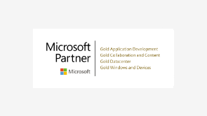 Logo "Microsoft Partnerstatus" (verweist auf: Lösungen für Microsoft)