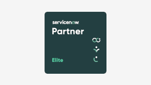 Logo "ServiceNow Elite Partner" (verweist auf: Lösungen für ServiceNow)